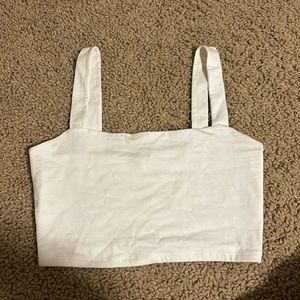 Forever 21 White Square Neck Tank Top